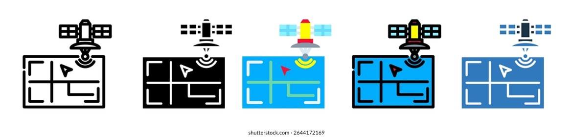 Satellite Imagery Icon Multiple Style Vector Illustration