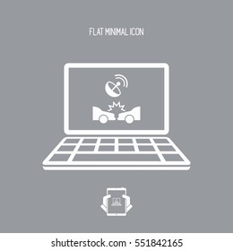 Satellite insurance application - Vector flat icon