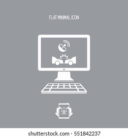 Satellite insurance application - Vector flat icon