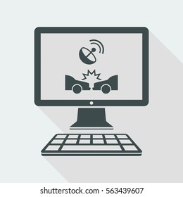 Satellite insurance application - Vector flat icon