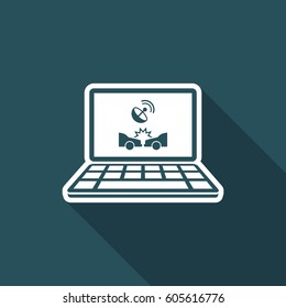 Satellite insurance application - Vector flat icon