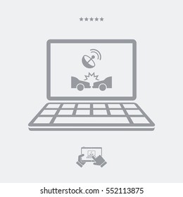 Satellite insurance web service - Vector flat icon