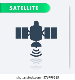 satellite isolated icon, satellite navigation, satellite communications, vector illustration