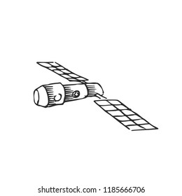 satellite isolated on white background, vector illustration