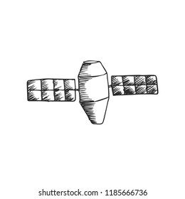 satellite isolated on white background, vector illustration