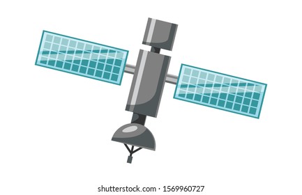 satellite isolated on white background vector illustration