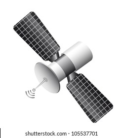 satellite isolated over white background. vector illustration