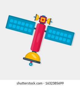 satellite isolated vector illustration in flat style