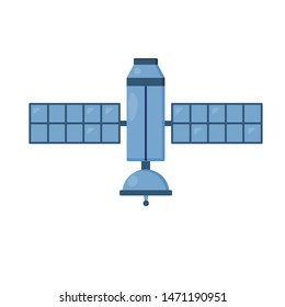 satellite isolated white background flat icon