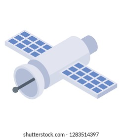 Satellite, isometric vector icon.