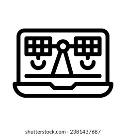 satellite laptop vector icon on white background