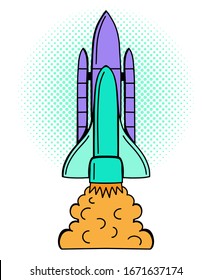 lanzamiento de satélites en ilustración de vectores de cielo