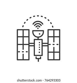 Satellite - line design single isolated icon