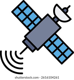 Satellite Line Filled Vector Icon Design