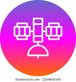 Satellite Line Gradient Circle Vector Icon Design