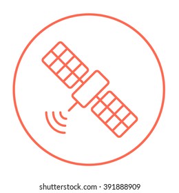 Icono de línea de satélite.