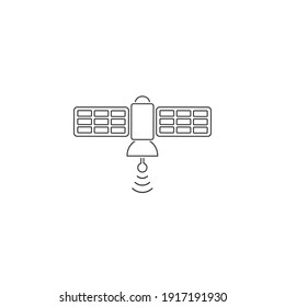 Icono de línea satelital en estilo plano. Ilustración del vector