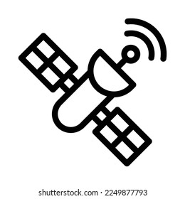 Satellite line icon illustration vector graphic