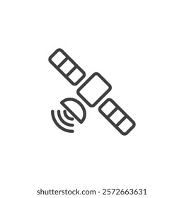 Satellite line icon. linear style sign for mobile concept and web design. A GPS satellite signal outline vector icon. Symbol, logo illustration. Vector graphics