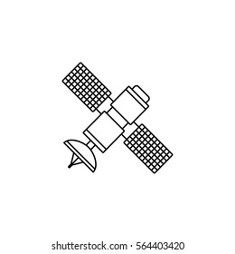 Satellite line icon, navigation and communication, vector graphics, a linear pattern on a white background, eps 10.