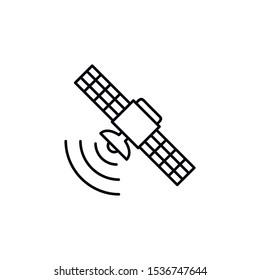 Satellite line icon, outline vector sign, linear pictogram isolated on white. Symbol, logo illustration