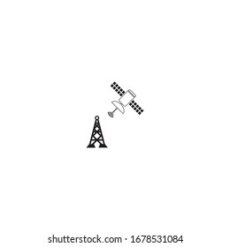 Satellite line icon, outline vector sign, linear pictogram isolated on white. Symbol, logo illustration