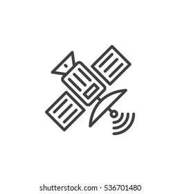 Satellite line icon, outline vector sign, linear pictogram isolated on white. Symbol, logo illustration