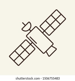 Satellite line icon. Space, blastoff, vehicle. Space technology concept. Vector illustration can be used for topics like cosmonautics, modern technologies, science