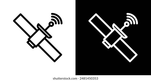 Satellite line icon vector illustration set.