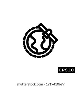 Satellite Line Icon Vector. Satellite Symbol Vector