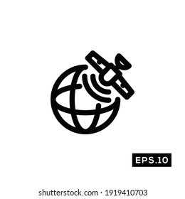 Satellite Line Icon Vector. Satellite Symbol Vector