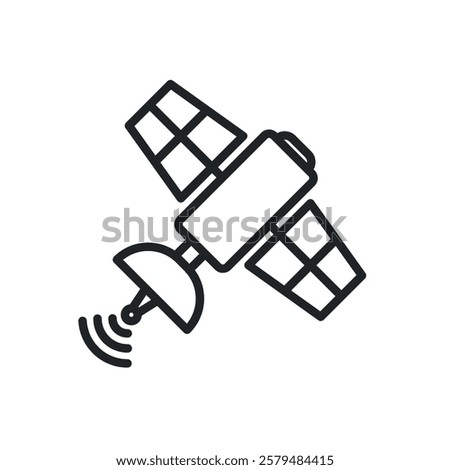 Satellite line icons. Perfect pixel on transparent background