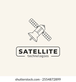 satellite line logo icon vector design illustration