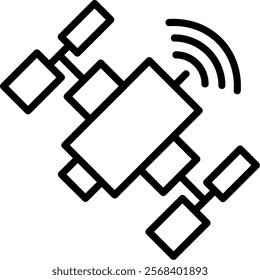 Satellite Line Vector Icon Design