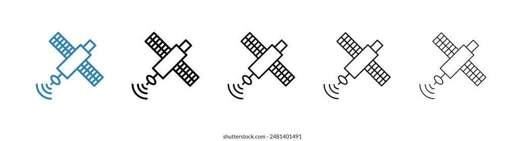 Satellite liner icon vector set.