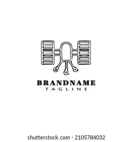 satellite logo cartoon design icon modern template vector