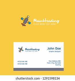 Satellite logo Design with business card template. Elegant corporate identity. - Vector