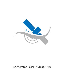 Satellite logo design for technology concept