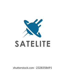 Plantillas de diseño de logotipos satelitales sencillas