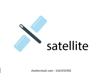 satellite logo template vector icon illustration.