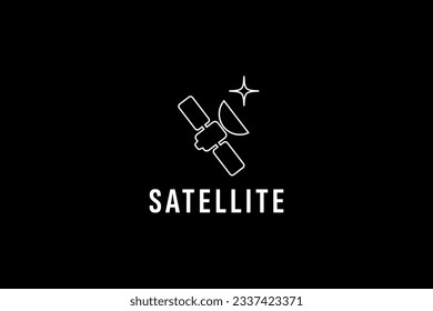 satellite logo vector icon illustration