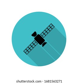 Icono de la sombra larga del satélite. Glifo simple, vector plano de iconos web para ui y ux, sitio web o aplicación móvil