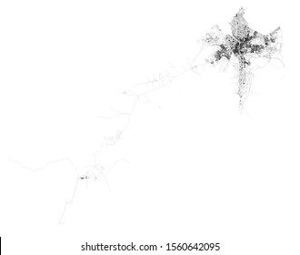 Satellite map of Governorates of Egypt, Cairo Governorate, Giza  and Monufia Governorate, map of the streets ring roads and highways, rivers. Transportation map
