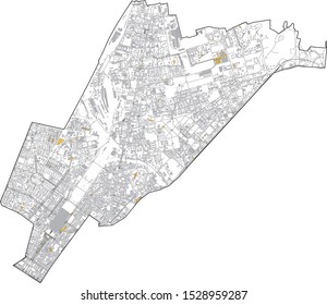 Satellite map of Milan, streets and building of area number 2, municipalities number two. Lombardy. Italy