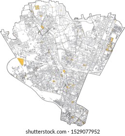 Satellite map of Milan, streets and building of area number 9, municipalities number nine. Lombardy. Italy