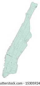 Satellite map of New York City, Manhattan, Usa. Map roads, ring roads and highways, rivers, railway lines. Transportation map