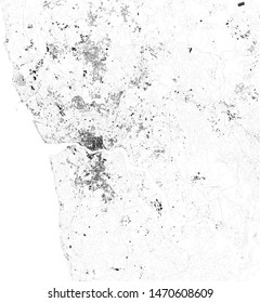 Satellite map of Porto is the second-largest city in Portugal after Lisbon. Map of streets and buildings of the town center. Europe