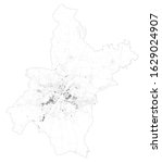 Satellite map of Wuhan, Jiang an District, Hubei, China towns and roads, buildings and connecting roads. Map. Coronavirus