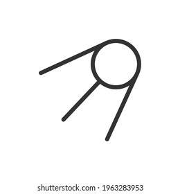 Icono de línea mínima de satélite. Diseño de símbolo de trazo web. Señal satelital aislada en un fondo blanco. Icono de línea Premium.