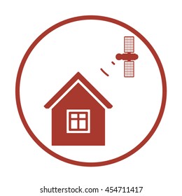 Satellite, modern flat icon. 